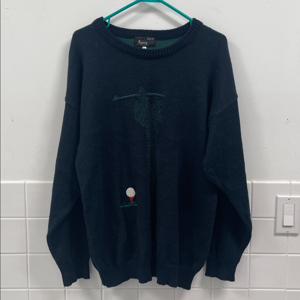 VTG Kenny Made in Ireland . Golf themed Sweater size L